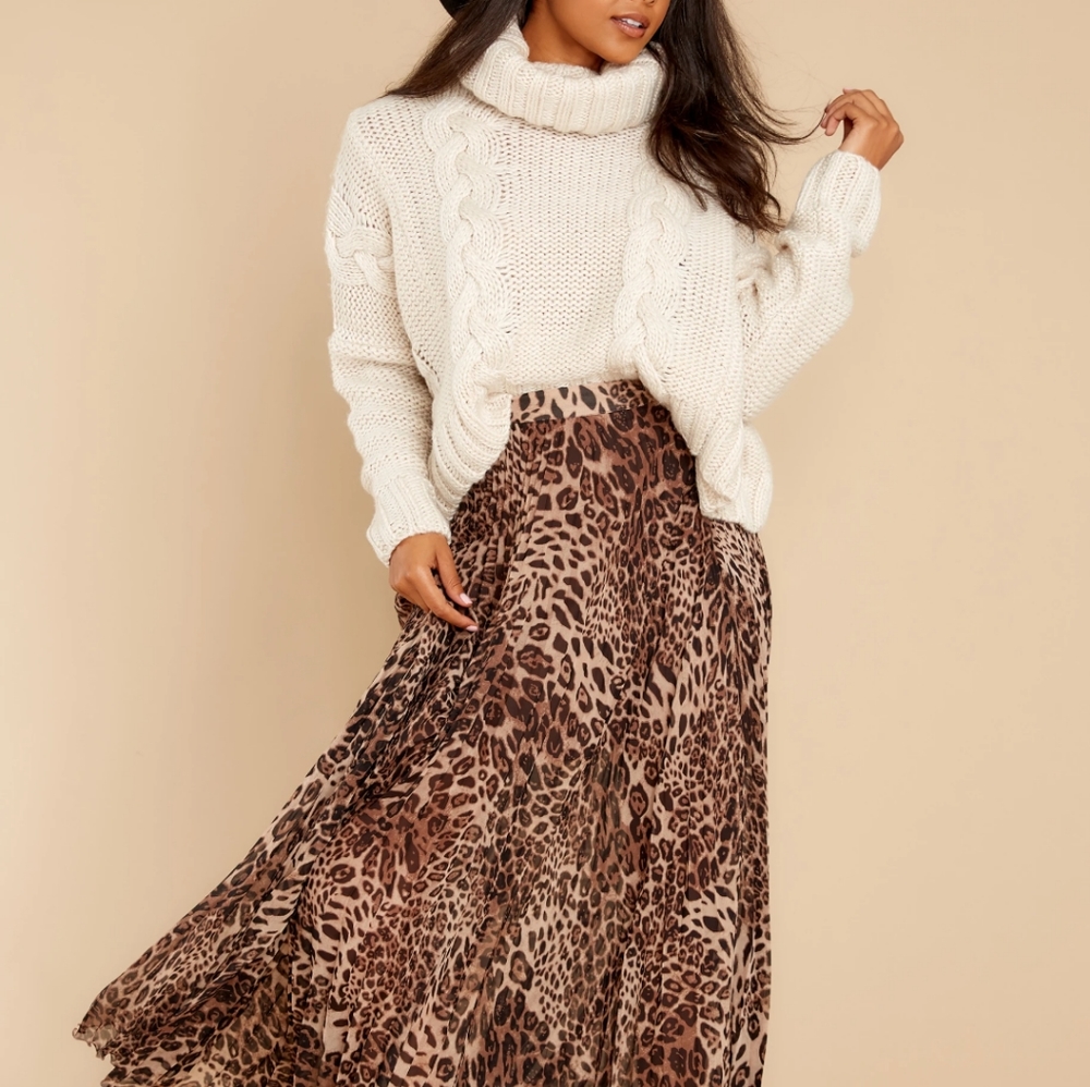Cream Turtleneck Sweater
